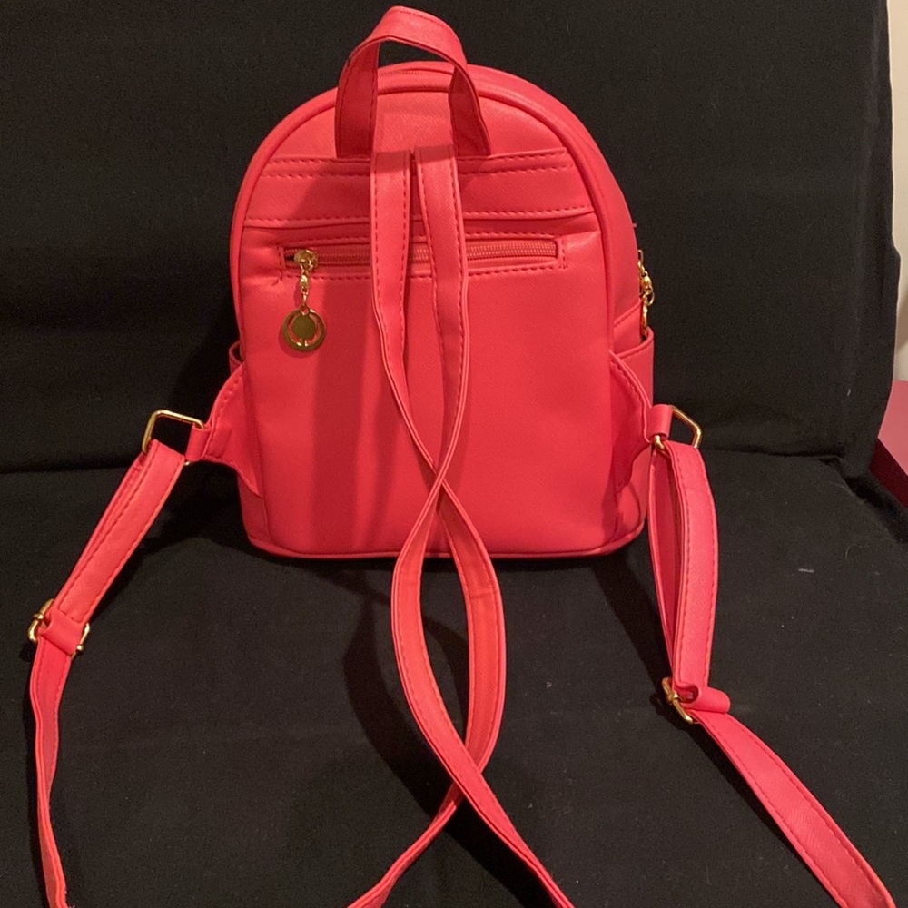 Pink mini backpack with bow - Picture 6 of 11